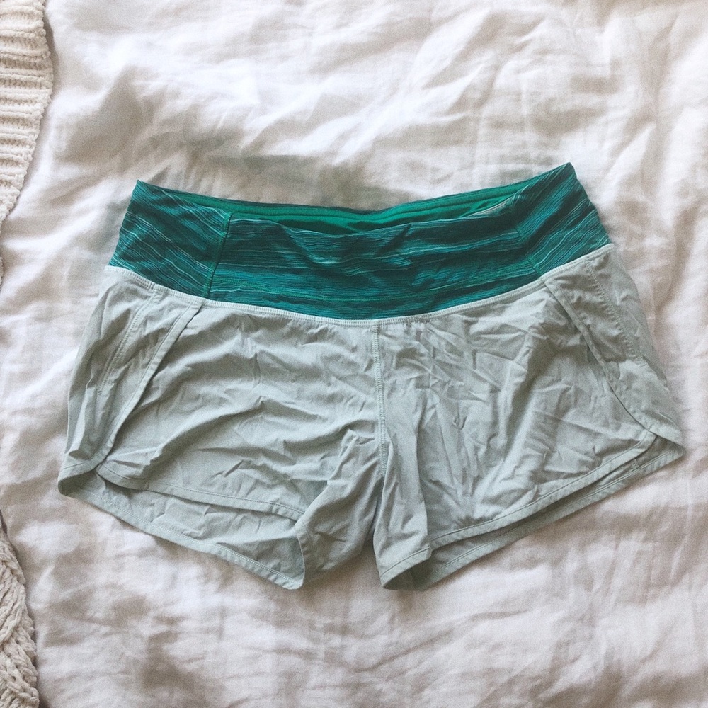 Blue/teal lululemon shorts